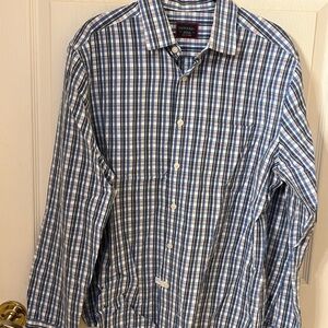 UNTUCK it Brand Blue Men’s Plaid Long Sleeve Shirt Like New Medium